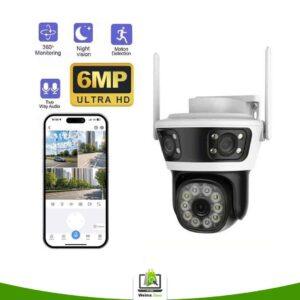 Caméra solaire Wi-Fi FOSVISION P6K-6M 6MP extérieure avec panneau solaire et vision nocturne