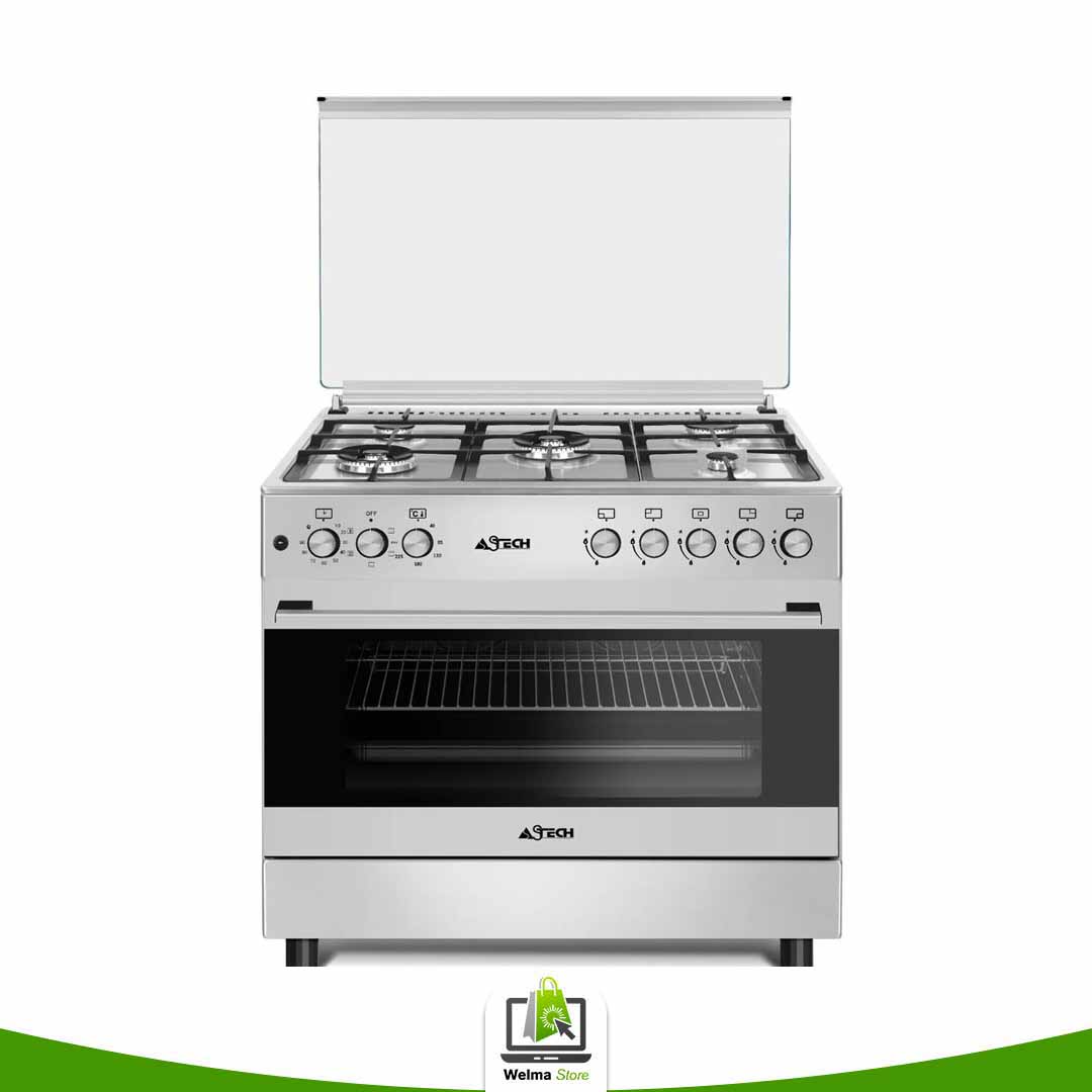 Cuisinière ASTECH CK97MS 90x60 5 Feux Full Option Ventilo + Four Électrique